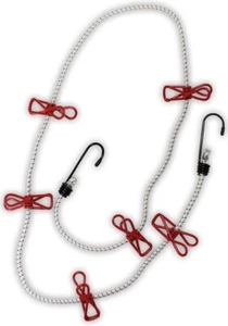 Gummiseil Wäscheleine mit 6 Clips - TA-88510-86 - Bild 1 von 3