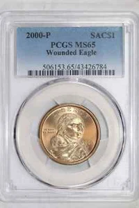 2000-P "WOUNDED EAGLE" SACAGAWEA DOLLAR PCGS MS65 - Picture 1 of 2