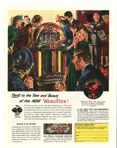 1947 WURLITZER JUKEBOX Original Vintage Promo Ad - Picture 1 of 1