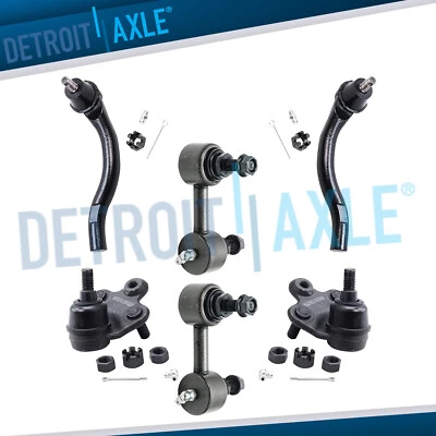 6pc Front Lower Ball Joints Outer Tie Rods Sway Bars for 2006 - 2011 Honda Civic - Image 1 of 4