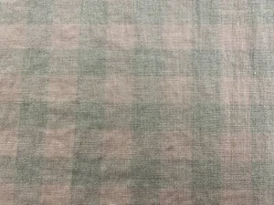 Tela de cortina/tapicería a cuadros de lino francés vintage a cuadros de gingham - Imagen 1 de 8