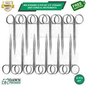 Iris Scissors 12 Pcs Set 3.5” Straight Jaws Dental Surgical Instruments - Picture 1 of 8