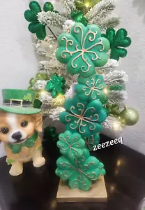 Martha Stewart St. Patrick's Day Green Clover Shamrock Resin Tree Figurine - Picture 1 of 7