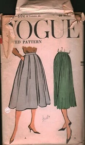 9336 Falda Plisada De Colección Vogue Patrón de Costura Misses Años 50 Informal Fuera de Uso 28" - Imagen 1 de 2