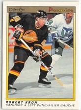 1990-91 OPC Premier #52 Robert Kron RC  **  Vancouver Canucks  **