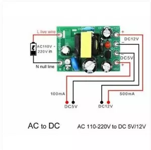AC 220v - 240v to Dual DC 5v & 12v Power Supply - Picture 1 of 1