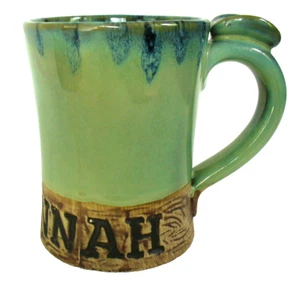Savannah~GLAZED~Hand Thrown~STUDIO~Pottery~STONEWARE~Thumb Rest~5"x4"~HEAVY MUG - Picture 1 of 22