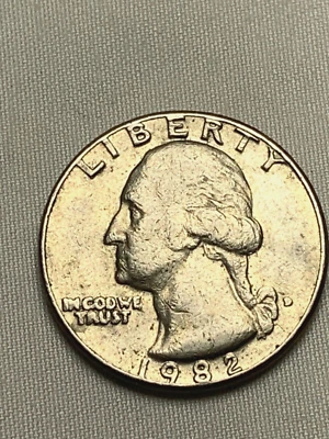 Rare Sharp 1982-D error Quarter DD Heavy (In God We Trust) and Filled Mint Mark - Image 1 of 4