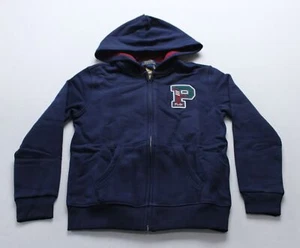 Polo Ralph Lauren Boy's Fleece Letterman Full-Zip Hoodie BL1 Refined Navy Size 7 - Picture 1 of 5