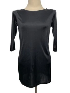Abito donna A/X Armani Exchange taglia S/M nero con perline drappeggio manica 3/4 - Foto 1 di 10