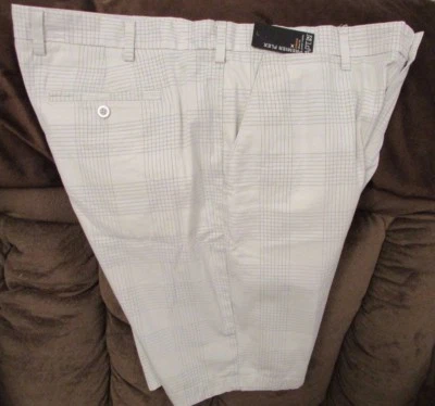Pantalones cortos informales "Apt 9" para hombre talla 42, nuevos blancos (a cuadros), frente plano, Premier Flex Foto 1 de 4