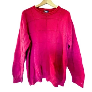 Alexander Julian Colours Mens Sweater XL Red Grid Pattern Vintage Retro 80s - Picture 1 of 3