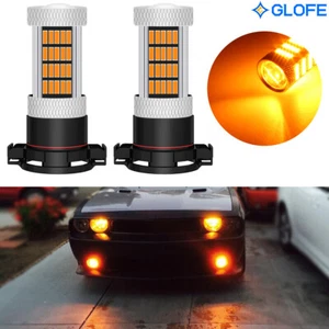 2Pcs Amber 5202 5201 5200S Fog Light Lamp Daytime Running Light 92-SMD LED Bulbs - Foto 1 di 12