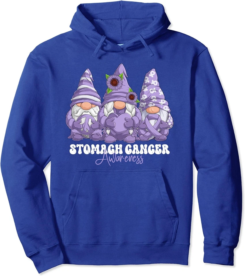Stomach Cancer Awareness Month Periwinkle Gnomies Unisex Hooded Sweatshirt - Image 1 of 1