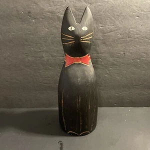 De Colección Wolf Creek 10" Madera Gato Escultura Firmada Rainsbarger 1992 Arte Popular Usado - Imagen 1 de 10
