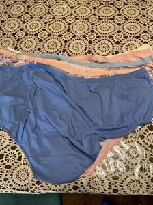 NWOT Comfort Choice Pink Blue Solid & Flrl Panties Cotton Set 5 Plus Size 15 6X - Picture 1 of 7