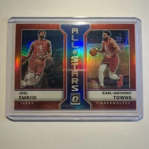 2022-23 Donruss Optik All-Stars rot #9 Joel Embiid & Karl-Anthony Towns ROT #/99 - Bild 1 von 7