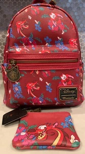 Loungefly Disney Mulan Mushu Floral Mini Backpack & Mushu Coin Purse - Bild 1 von 5