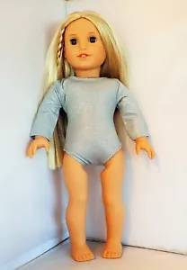 Grauer Langarm Turnanzug/Body Anzug passt 18 Zoll American Girl Puppen - Bild 1 von 4