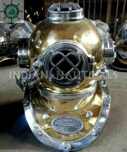 18" Full Size Aluminum & Steel Deep U.S Navy Mark V Scuba Diving Divers Helmet - Picture 1 of 3