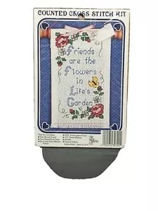 Counted Cross Stitch Kit Friends are the Flower's in Life's Garden New Sealed - Picture 1 of 3