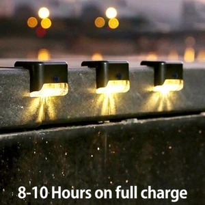 LED Solar Fence Light Outdoor Garden Pathway Stairs Step Deck Lamp Waterproof - Picture 1 of 19