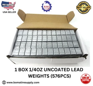 576PCS 1/4OZ UNCOATED LEAD STICK-ON SELF ADHESIVE WHEEL WEIGHTS - USA WHITE TAPE - Picture 1 of 3
