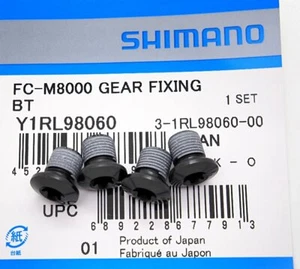 Shimano XTR XT FC-M9100/M9120/M8000 Gear Fixing Bolts M8 x 9mm for 2x Chainring - Picture 1 of 1