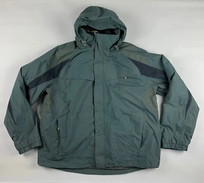Lands End Mens Jacket 3 in 1 XL Gray Shell Puffer Ski Outdoors Warm Zipped Hood - Image 1 of 4
