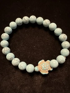 Fahlo Turtle Faux Turquoise Bracelet No Tracking Card  (Lot# 453) - Picture 1 of 4