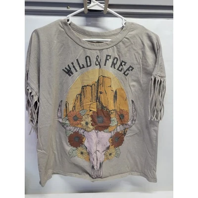 Camiseta para mujer WILD & FREE Desert Skull Flecos Gráfico Mediana Foto 1 de 4