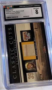 Dave Parker 2002 Fleer Game Used Bat Card. CGC Graded 8 NM/Mint. Q - Picture 1 of 2