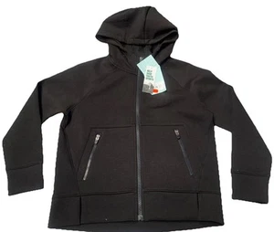 DSG girls sport fleece full zip pure black size small 8/9 - Picture 1 of 4