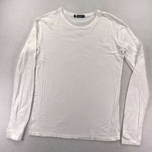 Camiseta básica T by Alexander Wang para hombre pequeña blanca manga larga cuello redondo - Imagen 1 de 17