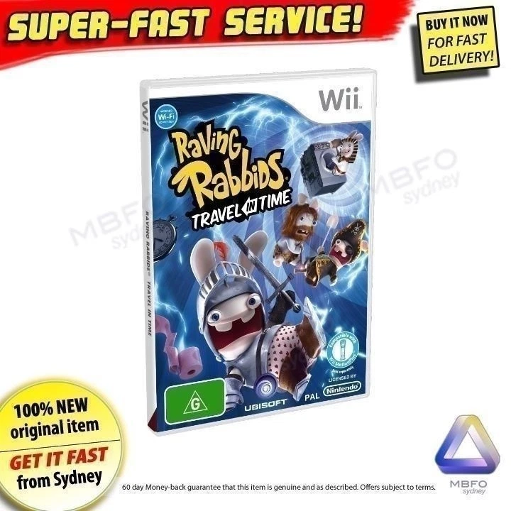 Raving Rabbids Travel in Time Nintendo Wii + U NEW SEALED PAL Australian Game - Image 1 of 1