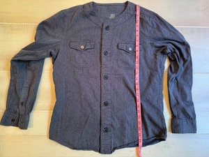 JT Jack Threads Camisa Sin Cuello Algodón Azul Botón Delantero Talla M Hombre - Imagen 1 de 4