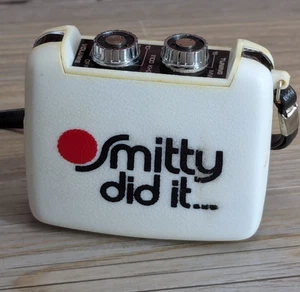 AEC Mini Solid State Transistor Radio White Smitty Did It Logo w/ Wriststrap - Picture 1 of 13