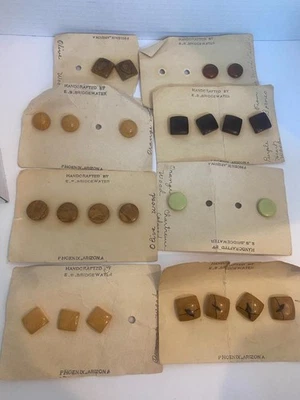 Vintage  E B Bridgewater Phoenix Arizona Hand Made wooden Button Mixed Lot - Image 1 of 4