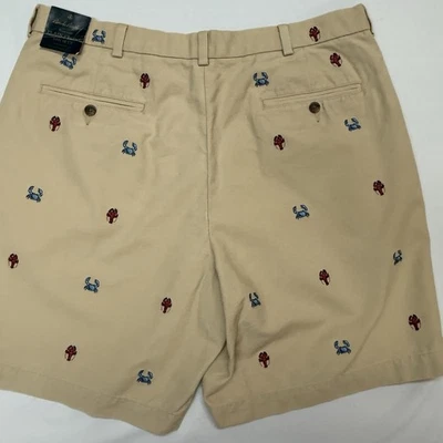 Pantalones Cortos Brooks Brothers Para Hombre 38 Cangrejos Langosta Caqui Frente Liso Algodón Nuevos con Etiquetas+D Foto 1 de 4