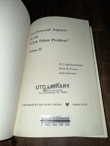 Psychosocial Aspects Of The Cleft Palate Problem - Vol 2 by Spriestersbach, DC - Picture 1 of 7