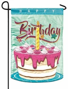 Happy Birthday Double Applique Garden Flag - Imagen 1 de 1