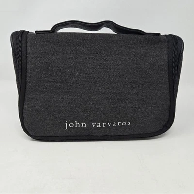 BOLSO DE VIAJE DE ASEO COLGANTE JOHN VARVATOS NEGRO Y GRIS ACCESORIO DE ROPA DE HOMBRE NUEVO SIN ETIQUETAS Foto 1 de 4
