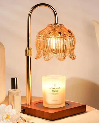 Flower Candle Warmer Lamp with Timer, Adjustable Dimmable Candles Amber  - Image 1 of 4