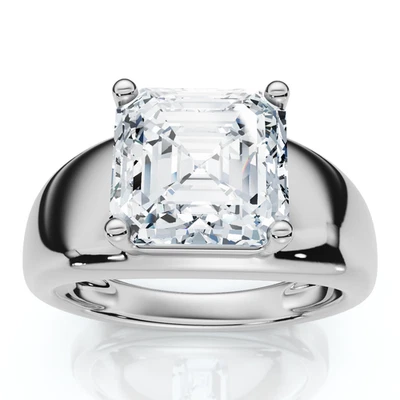 Certified 3Ct Asscher Cut Solitaire Cigar Band 14k Gold or Platinum Lab Grown - Image 1 of 4
