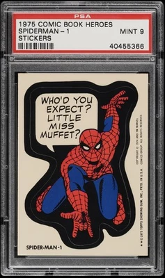 1975 Topps Comic Book Heroes Stickers Spider-Man 1 PSA 9 MINT Rare - Image 1 of 2