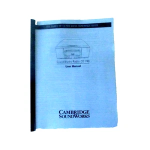 Cambridge SoundWorks Radio CD 740 AM FM CD Alarm Manual - Picture 1 of 8