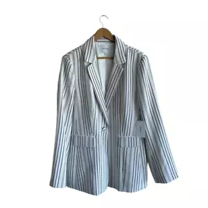 Blazer mit Rahmen blau-weiß gestreift - Bild 1 von 5