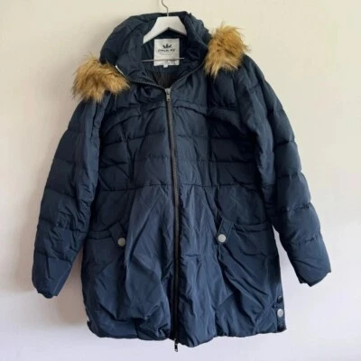 Orolay Mujer Plumón Pluma Aislante Azul Marino Parka Chaqueta Con Piel Sintética Talla 2XL Foto 1 de 4