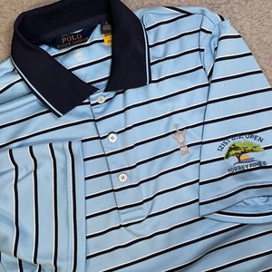 Polo Ralph Lauren Hemd Herren S 121ST US OPEN TORREY PINES gestreift Golf blau kurz - Bild 1 von 8