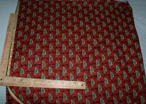 Batik Red African Gold Cotton Quilting Fabric 2 Yard + 35  x 44 In Fast Shipping - Picture 1 of 4